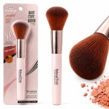 Pensulă de machiaj, culoare roz, pentru fard de obraz, bronzer, pudre libere și fond de ten mineral