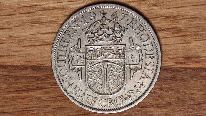 R08 Southern Rhodesia - de Sud - bijuterie exotica - 1/2 half crown 1947 - an unic !