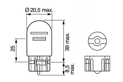 Set 2 Becuri 12V W21/5W 21W Pure Light Bosch 499807 1 987 301 079 foto