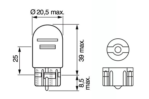 Set 2 Becuri 12V W21/5W 21W Pure Light Bosch 499807 1 987 301 079