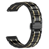 Curea ceramica, compatibila cu Huawei Watch 2 Classic, Telescoape QR, 22mm, Black Gold