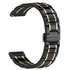 Curea ceramica, compatibila cu Fitbit Versa 2, Telescoape QR, 22mm, Black Gold