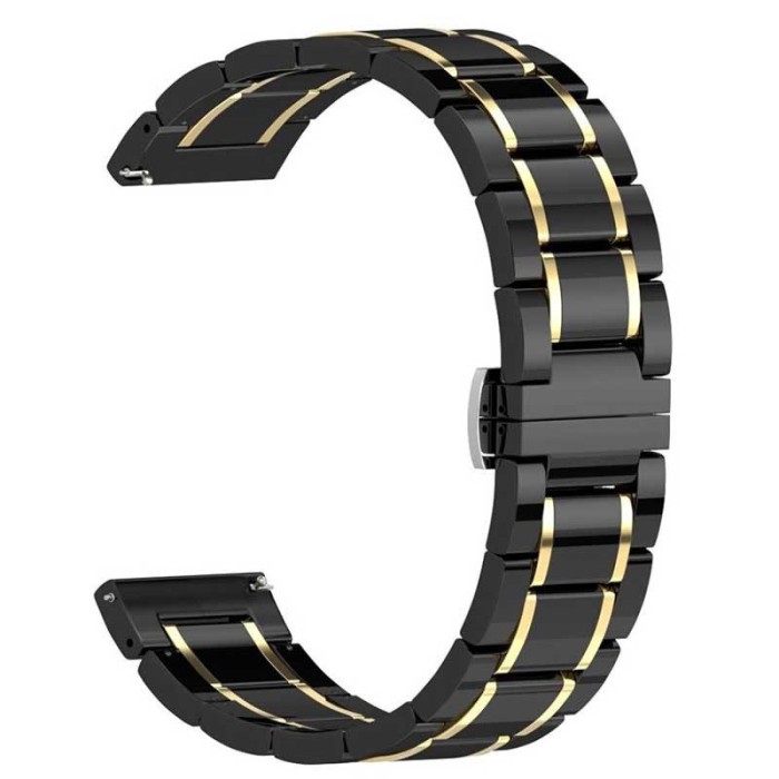 Curea ceramica, compatibila cu Xiaomi Mi Watch, Telescoape QR, 22mm, Black Gold