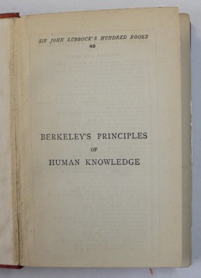 THE PRINCIPLES OF HUMAN KNOWLEDGE by SIR JOHN LUBBOCK , 1893, PREZINTA PETE SI URME DE UZURA , COTOR CU DEFECTE foto