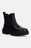 Timberland ghete chelsea de piele Greyfield Chelsea femei, culoarea negru, cu toc plat, TB0A5ZCG0011