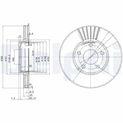 DELPHI BG2745 Disc frana foto