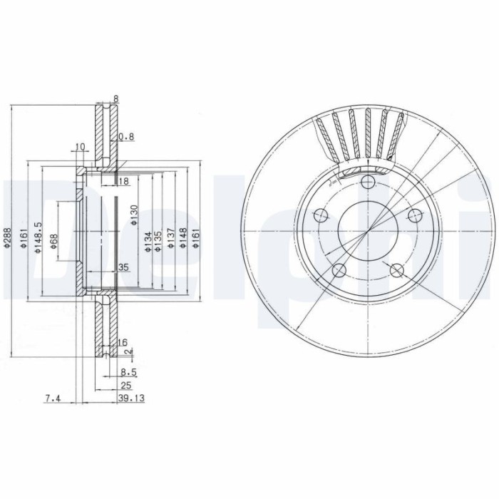 DELPHI BG2745 Disc frana