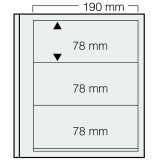 Set 5 folii pentru timbre, D-Blank 613PA, cu 3 buzunare de 78 x 190 mm