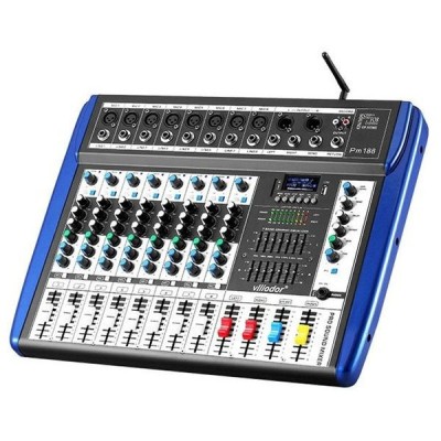 Mixer profesional neamplificat Vlliodor cu Bluetooth, USB, 8 canale si efecte foto