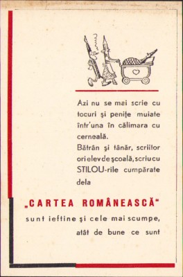 HST A1931 Reclamă interbelică stilouri v&amp;acirc;ndute de Editura Cartea Rom&amp;acirc;nească foto