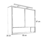 Set mobilier baie Leziter Porto 80 cm cu lavoar, sonoma si ulm rauna