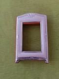 Rama foto vintage cu cadru din lem placat cu rama argintata marcata TA Ag 3g 60