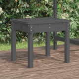 Banca gradina vidaXL, lemn masiv pin, gri, 50x44x45 cm, terasa, balcon, curte, exterior, design sipci, rezistenta 110 kg