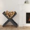 Gossi suport pentru busteni gri 47x39,5x48 cm lemn masiv de pin