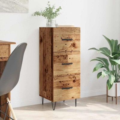 vidaXL Bufet cu sertar Lemn vechi 34 x 34.5 x 90 cm Lemn compozit foto