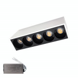 CORP ILUMINAT LED APARENT EL-14 10W 3000K, ALB &amp; NEGRU, Elmark