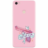 Husa silicon pentru Xiaomi Redmi Note 5A, Fight Like A Girl