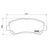 Placute frana Nissan Juke (F15) 06.10-12.19, Qashqai / Qashqai +2 I (J10 Nj10 Jj10e) 11.06-04.14, Qashqai / Qashqai +2 I Van (J10 Jj10e) 12.06-04.14,, BREMBO