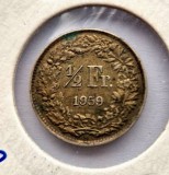 Elvetia 1/2 Francs 1959 moneda argint km # 23 AG. 835