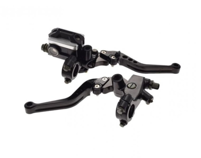 Set pompa frana si maneta ambreaj, culoare negru Cod Produs: MX_NEW CNC90053