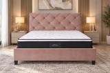 Cumpara ieftin Pat Hypnotic 180x200 cm Tapitat Catifea Roz cu Somiera Inclusa