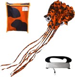 Zmeu cu cerb zburător pentru copii 4m x 71cm cu ață de 100m &ndash; Portocaliu