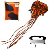 Zmeu cu cerb zburător pentru copii 4m x 71cm cu ață de 100m &ndash; Portocaliu