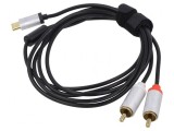 Cablu RCA x2 la USB C, 1,5m, Negru