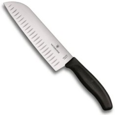Cutit Bucatarie Victorinox SwissClassic Santoku Knife, Lama Gofrata 17cm, Negru, Blister foto