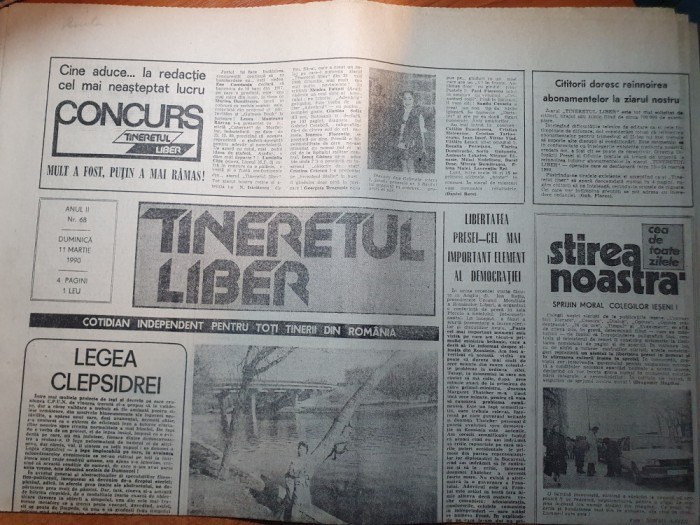 tineretul liber 11 martie 1990-art &quot;in primaverii,intre civili si securisti&quot;