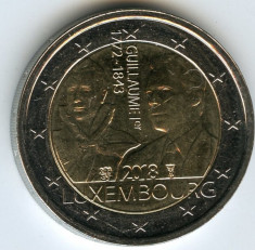 LUXEMBURG moneda 2 euro comemorativa 2018- 175 ani de la moartea Ducelui, UNC foto