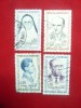 Serie- Eroi ai Rezistentei Franta 1961 ,4 valori stampilate, Stampilat