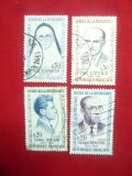 Serie- Eroi ai Rezistentei Franta 1961 ,4 valori stampilate, Stampilat