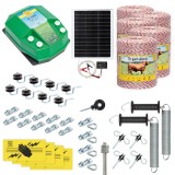 Pachet gard electric complet 5000&nbsp;m, 7,2&nbsp;Joule, cu sistem solar, pentru animale domestice, AgroElectro