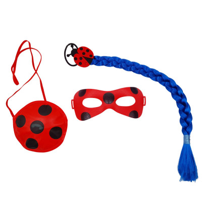 Set trei accesorii costum IdeallStore&amp;reg;, Buburuza, marime universala, rosu foto