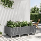 VidaXL Jardinieră de grădină cu picioare, gri deschis, 150x80x54cm, PP