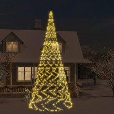Brad de Crăciun pe catarg, 3000 LED-uri, alb cald, 800 cm foto