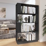VidaXL Bibliotecă/Separator cameră, gri, 80x25x132 cm, lemn masiv pin