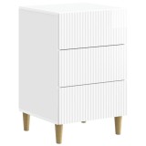 vidaXL Dulap de noapte cu sertar Alb foarte lucios 43 x 41 x 66,5 cm 894559