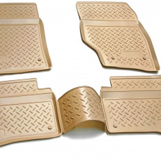 Set de 4 covorase bej cauciuc 3D stil tavita premium pentru Porsche Cayenne 1 9PA 2002-2010