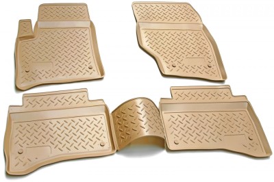 Set de 4 covorase bej cauciuc 3D stil tavita premium pentru Porsche Cayenne 1 9PA 2002-2010 foto