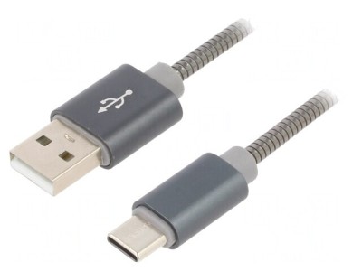 Cablu USB 2.0 A la Micro B 2m Gri foto
