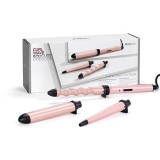 Ondulator de par Multistyler Curl&amp;amp;Wave BaByliss MS750E, Invelis Ceramic, 3 accesorii , Roz