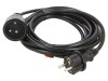 Prelungitor KEL 5m, 1 Priză IP44, PVC Negru, 230V, 16A, 3x1,5mm&sup2;, CEE 7/7 (E/F) mufă, CEE 7/5 (E) priză