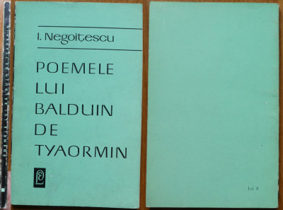 Ion Negoitescu , Poemele lui Balduin de Tyaormin , autograf catre Nina Cassian foto
