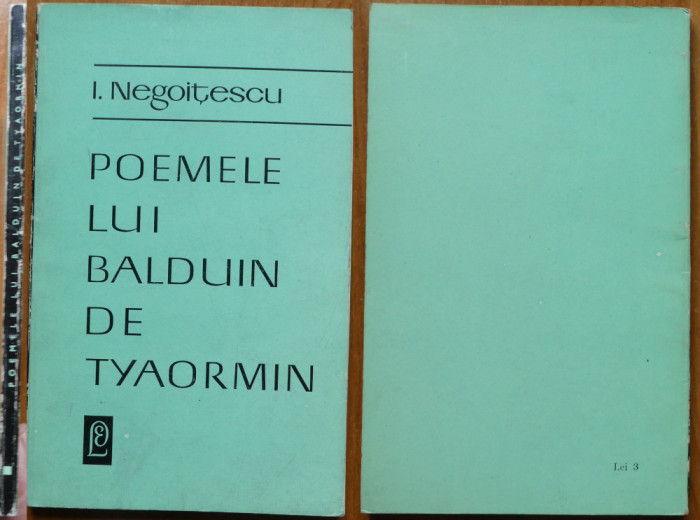 Ion Negoitescu , Poemele lui Balduin de Tyaormin , autograf catre Nina Cassian