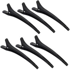 Set Clips Leopard pentru Păr, 6 Bucăți Negru, 12cm - Clame Profesionale, Rezistente și Durabile pentru Coafură
