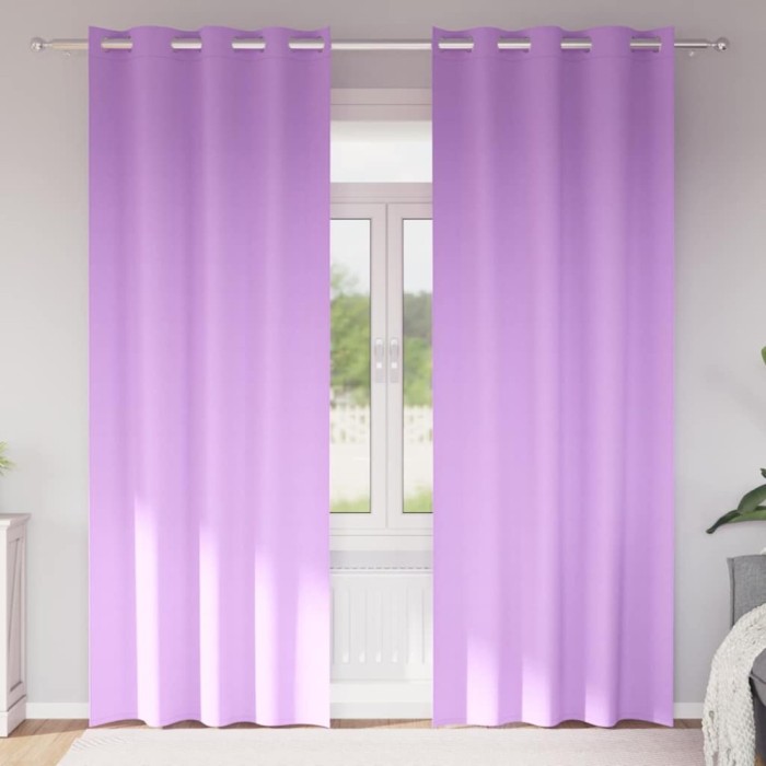 Perdele cu perdele 2 pcs Violet 245 x 140 cm Poliester
