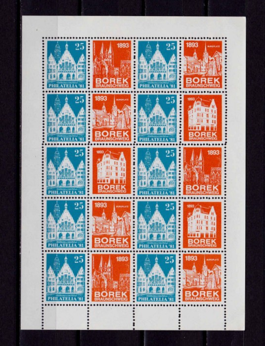 ✅(V 14) Germania &#039;81,bloc/viniete oficiale Expo.Fila. Frankfurt, BOREK tip I,MNH
