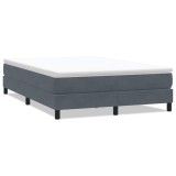 Cumpara ieftin Pat cu arcuri fara saltea Gri inchis 160x220 cm catifea